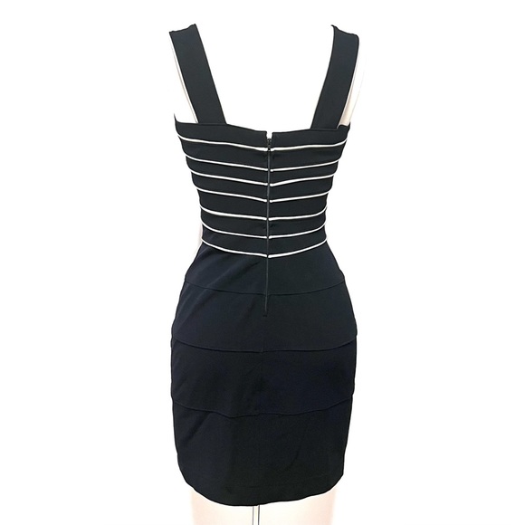 Tadashi Shoji Vintage Bodycon Bandage Cocktail Dress LBD Size Small Y2K USA Made - Picture 2 of 8